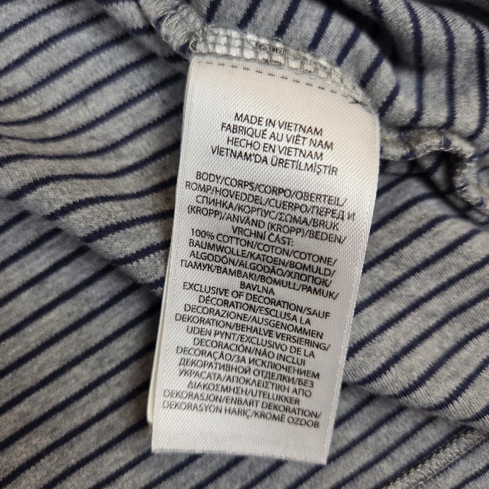 Polo Ralph Lauren Shirt Mens XXL Gray Navy Stripe Short Sleeve Pony Cotton - Picture 7 of 8
